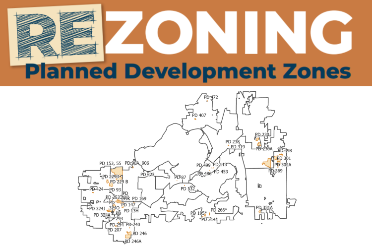 City of Madison map showing the location of Planned Development zones across the city