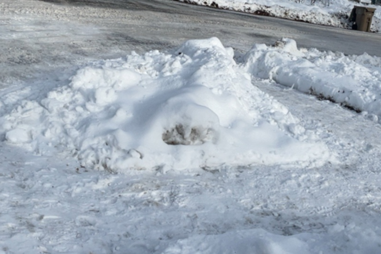 Unshoveled corner sidewalk