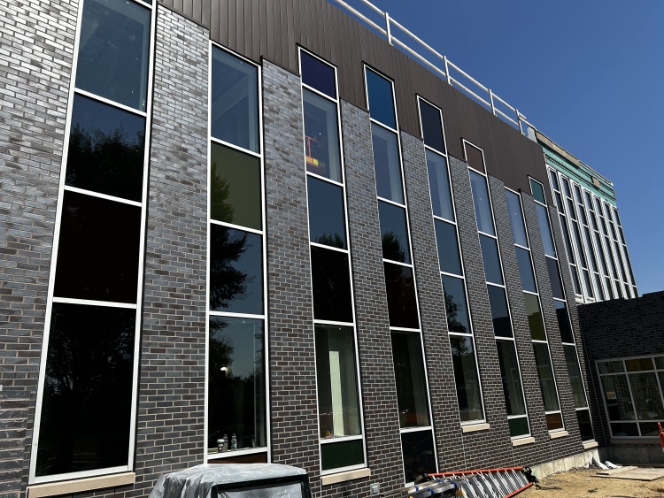 Exterior of the Bartillon Drive Men's Shelter as it was under construction