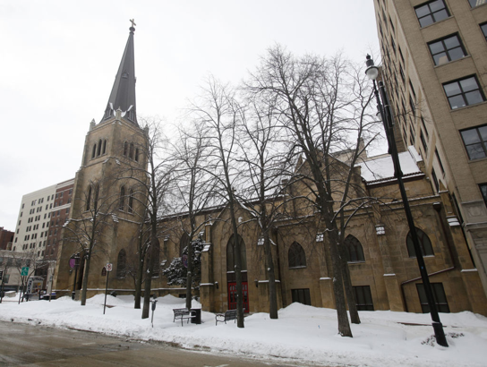 Exterior of Grace Episcopal Church in downtown Madison