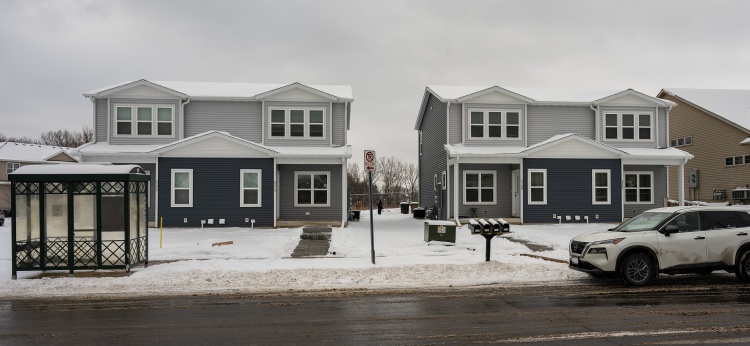 Two new twin home buildings on Great Gray Drive that were built using previous Affordable Housing Fund Homeownership RFP funding