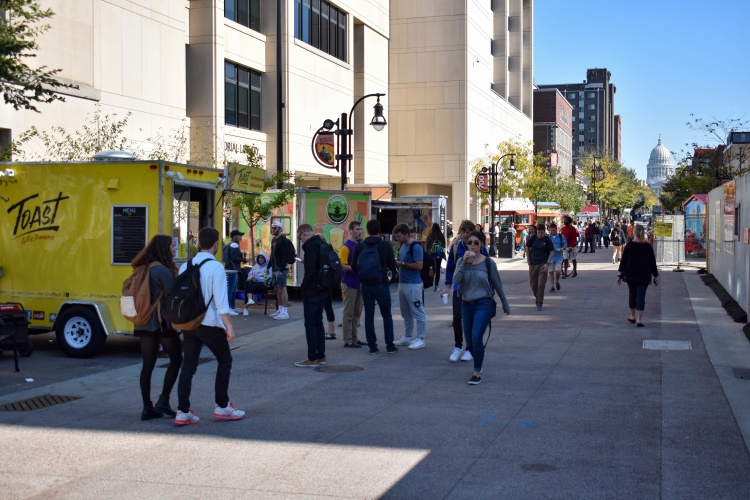 Street vendors at Library Mall on the 700 block of State Street