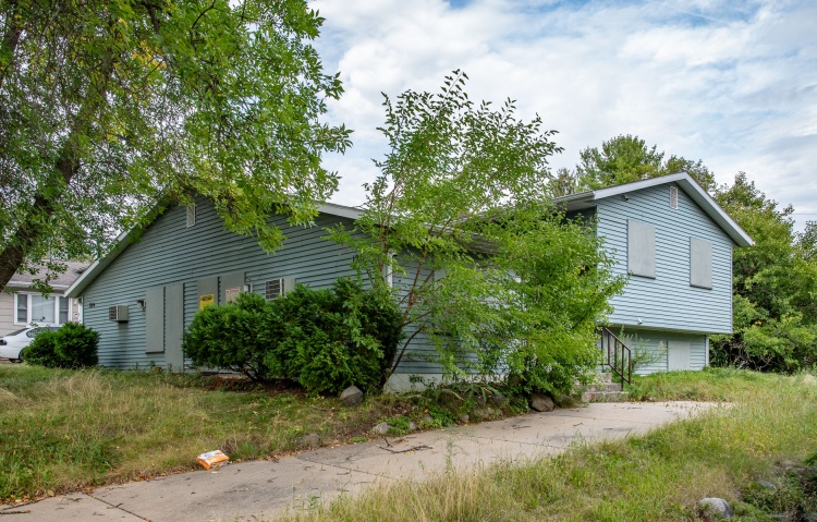 Exterior view of vacant Theresa Terrace duplexes