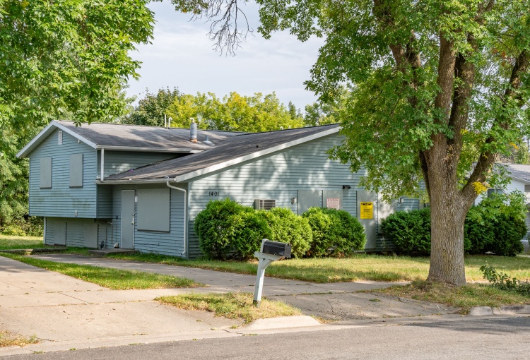 Exterior view of vacant Theresa Terrace duplexes