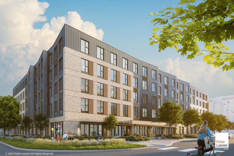 Computer rendering of the future Triangle Building B1, which will include new units for CDA residents