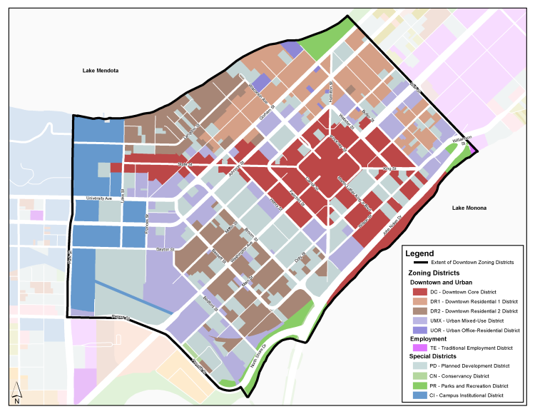Downtown Madison zoning map