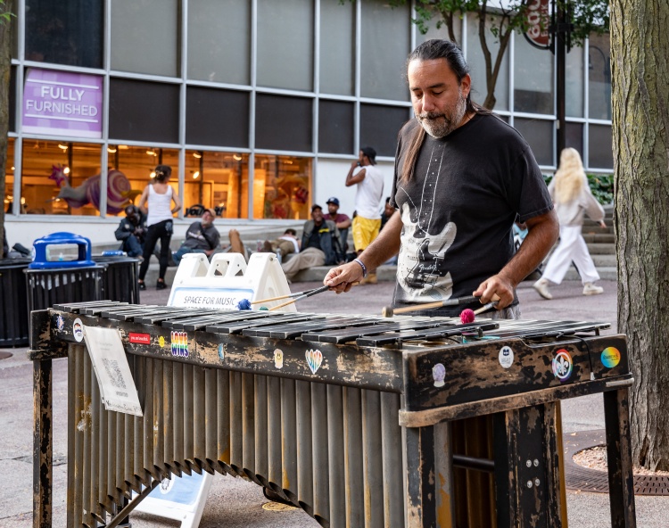 Eric De Los Santos performing during Make Music Madison