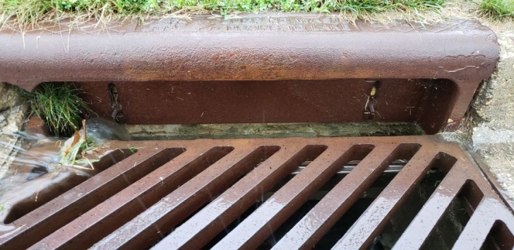 close up of Storm Sewer grate
