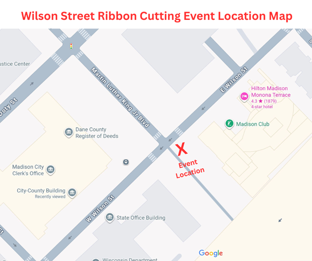 wilson street ribbon cutting event location map