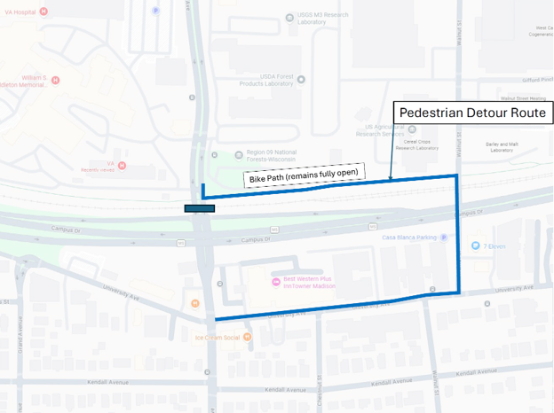 pedestrian detour map 