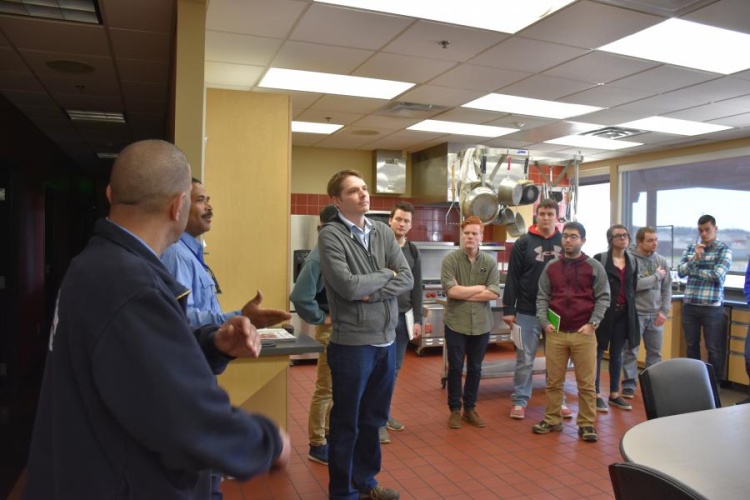 Group in the kitchen