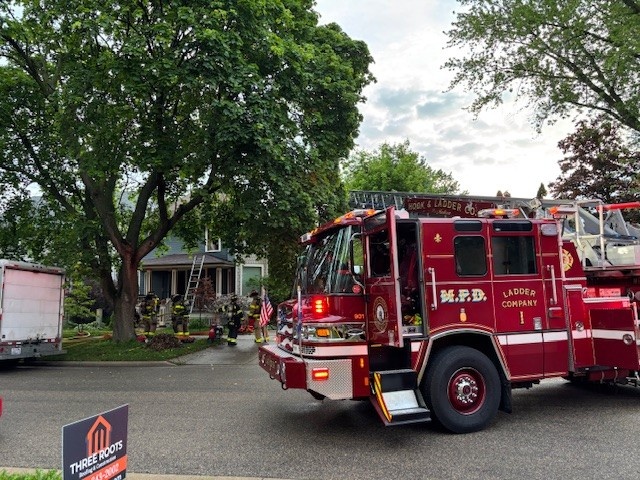 Engine 1 in front of residence