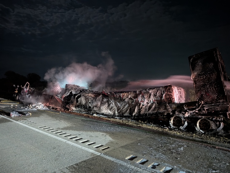 Totaled 53-foot cargo trailer