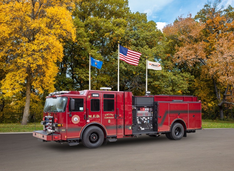 Pierce Volterra Electric Pumper stock image