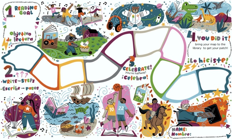 WE READ Map interior 2026 designed by artist Emily Balsley. Details follow in press release.