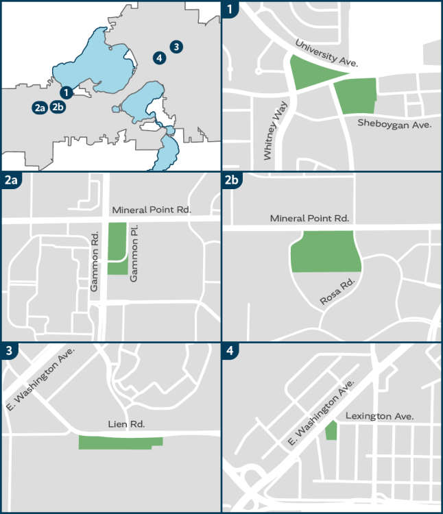 Map outlining the proposed rezonings within the TOD overlay district