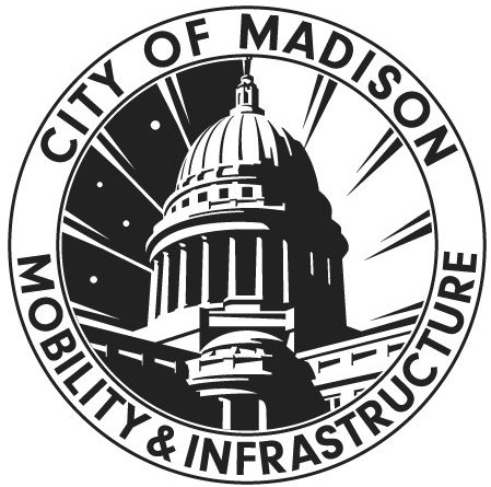 Black & white logo featuring the Wisconsin State Capitol 