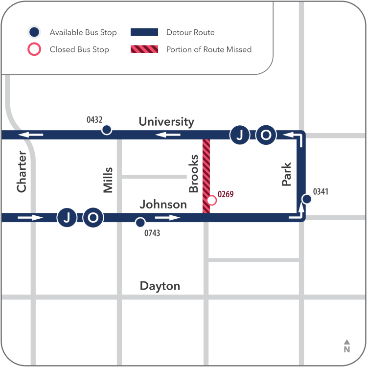 Brooks St. closure map