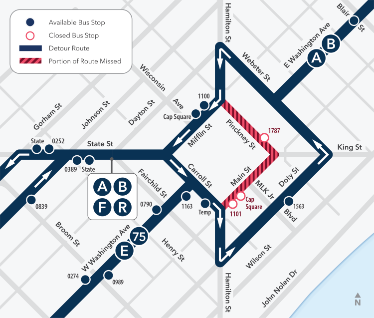 detour map around the capitol