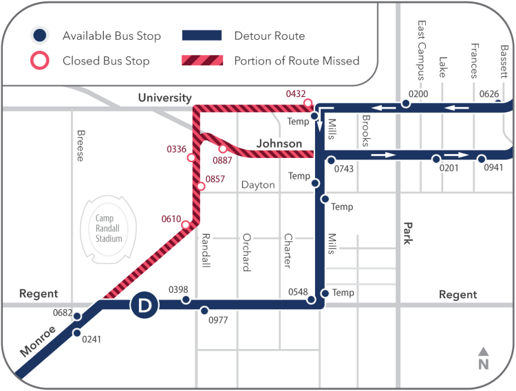 road closures on University and Randall