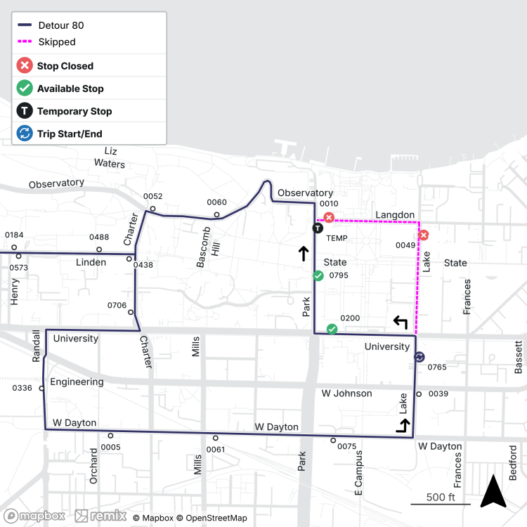 Buses miss Langdon and Lake St.