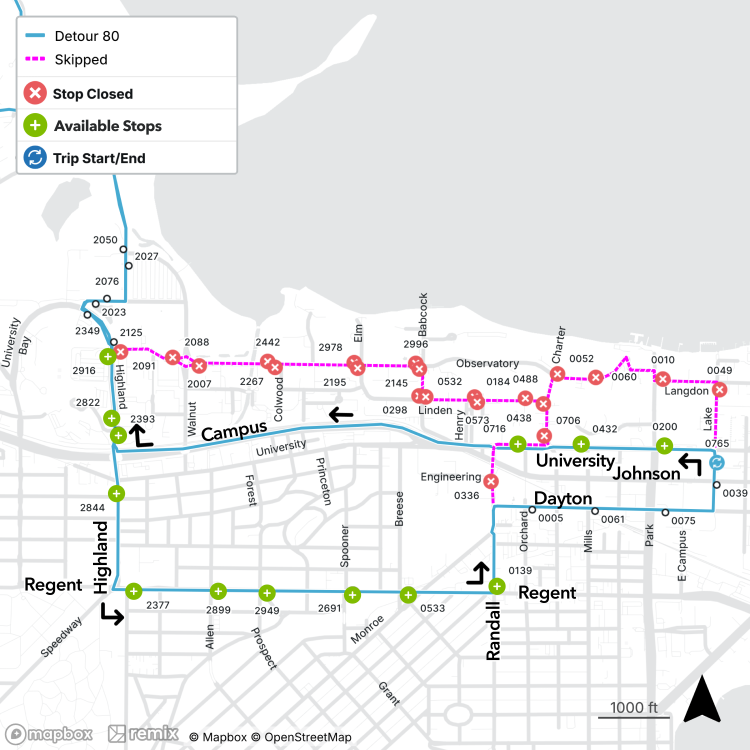 uw campus road closures due to race