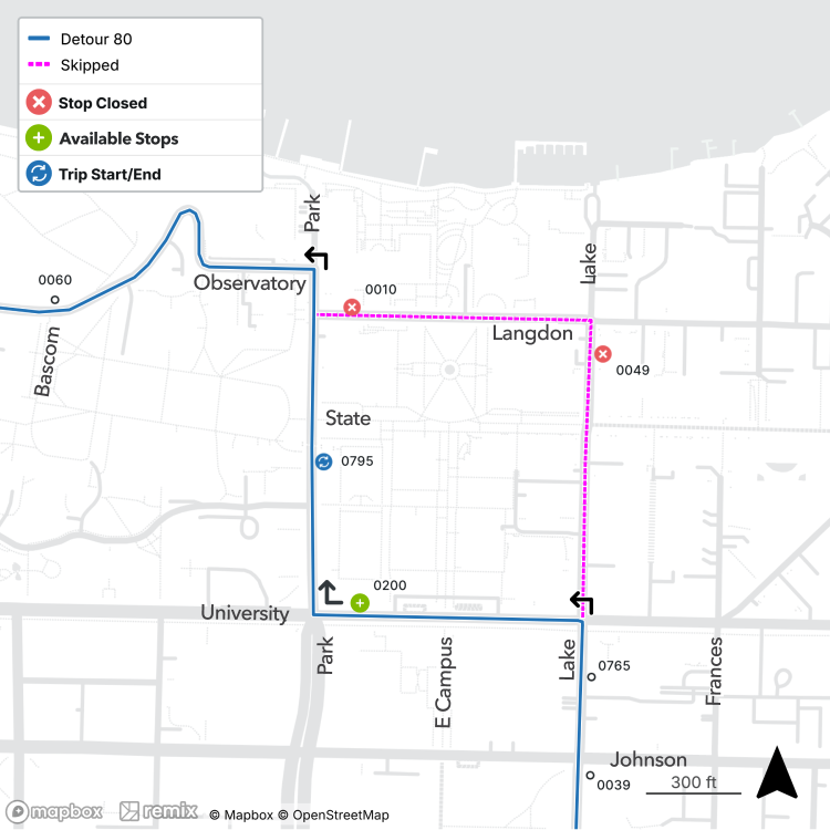 A portion of Lake St. and Langdon is closed.