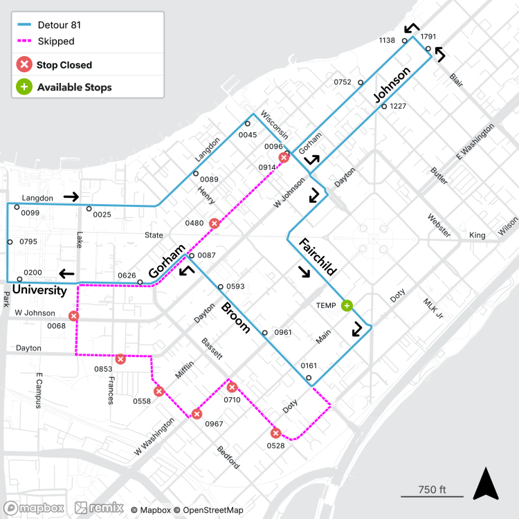 parts of Gorham, Lake, Dayton and Bassett are closed.
