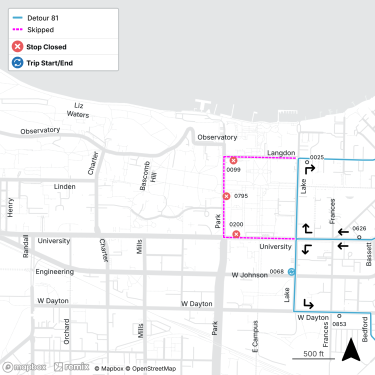 parts of langdon, university and park streets are closed.