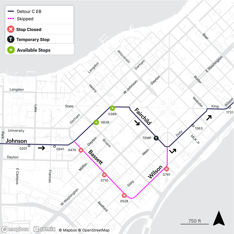 Bassett and Wilson streets are closed.