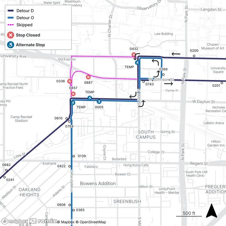 N. Randall/ Mills detour