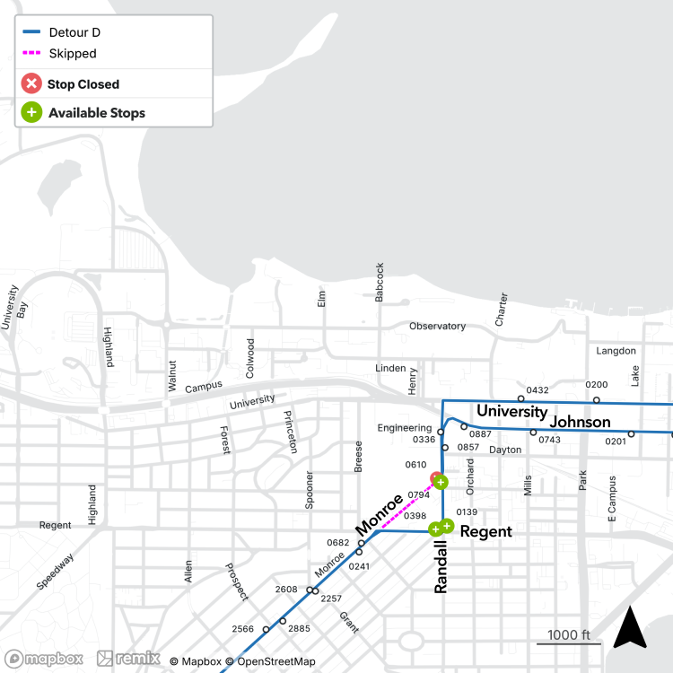 Monroe St. between Regent and Randall is closed