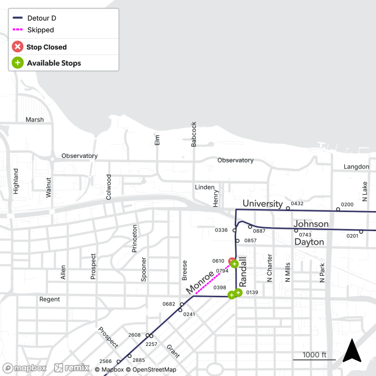 A section of Monroe St. (between Randall and Regent) is clsoed.