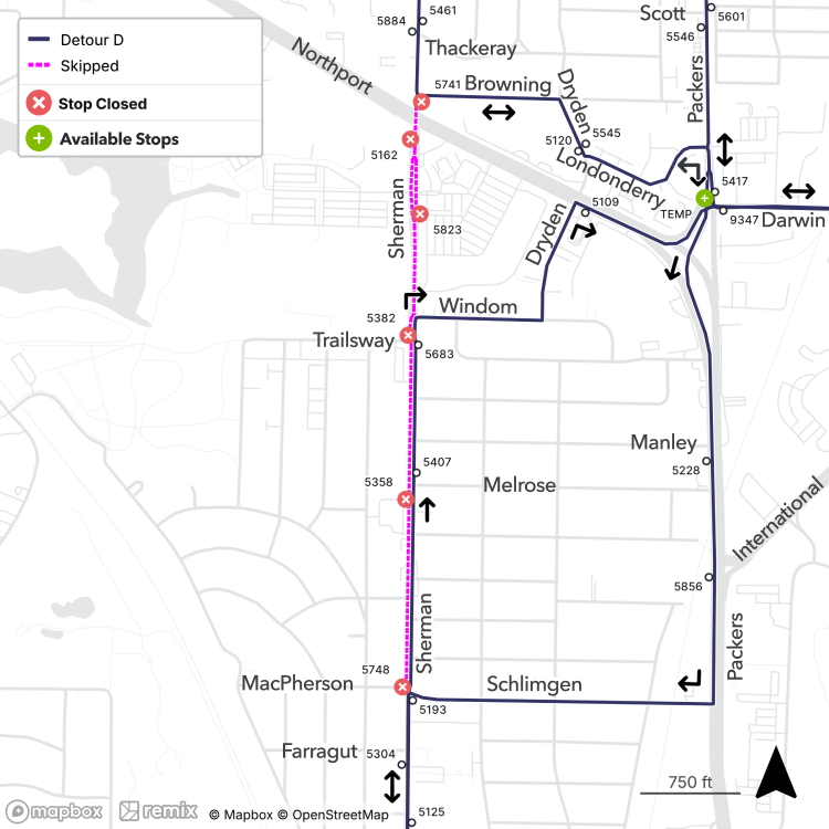 road closures on sherman ave. between schlimgen and browning