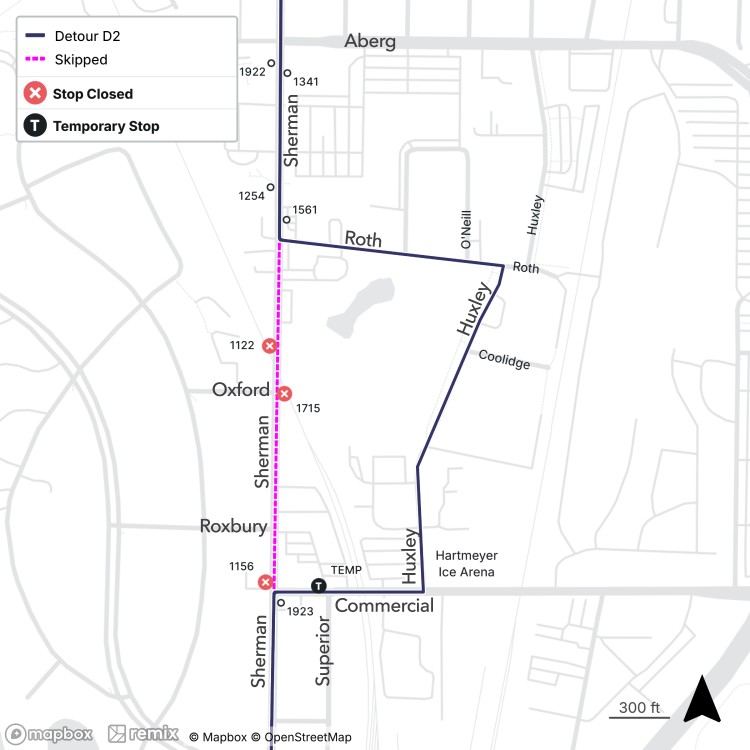 Closure of N. Sherman between Roth and Commercial
