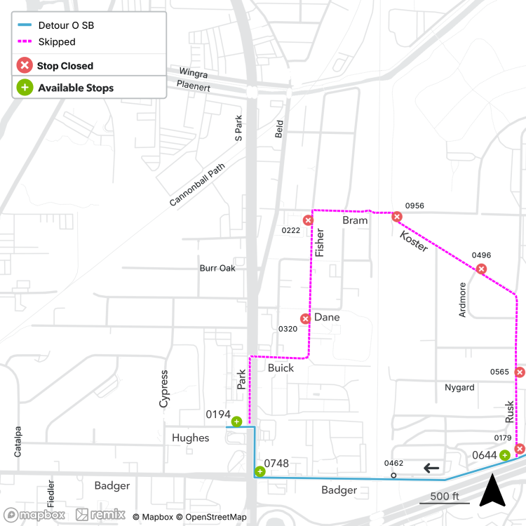 street closures on Fisher, Bram and Rusk 