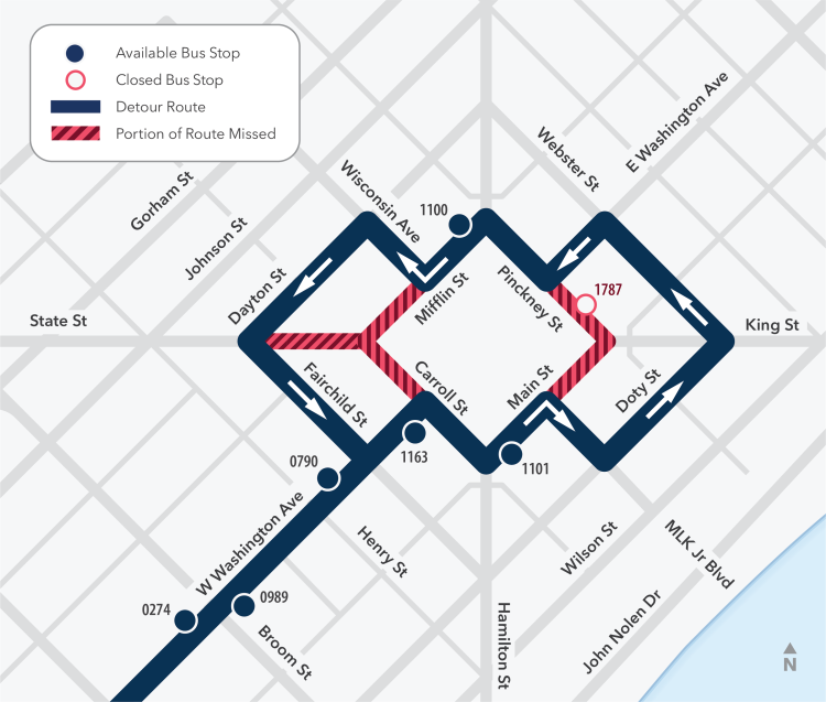 Detour map for Route E