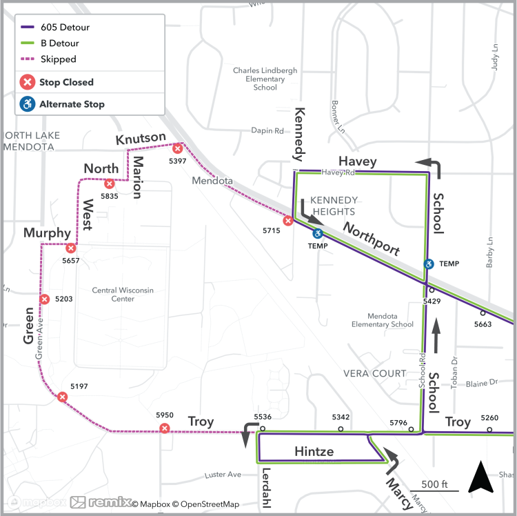 detour map of Knutson construction