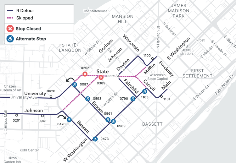 route r detour map