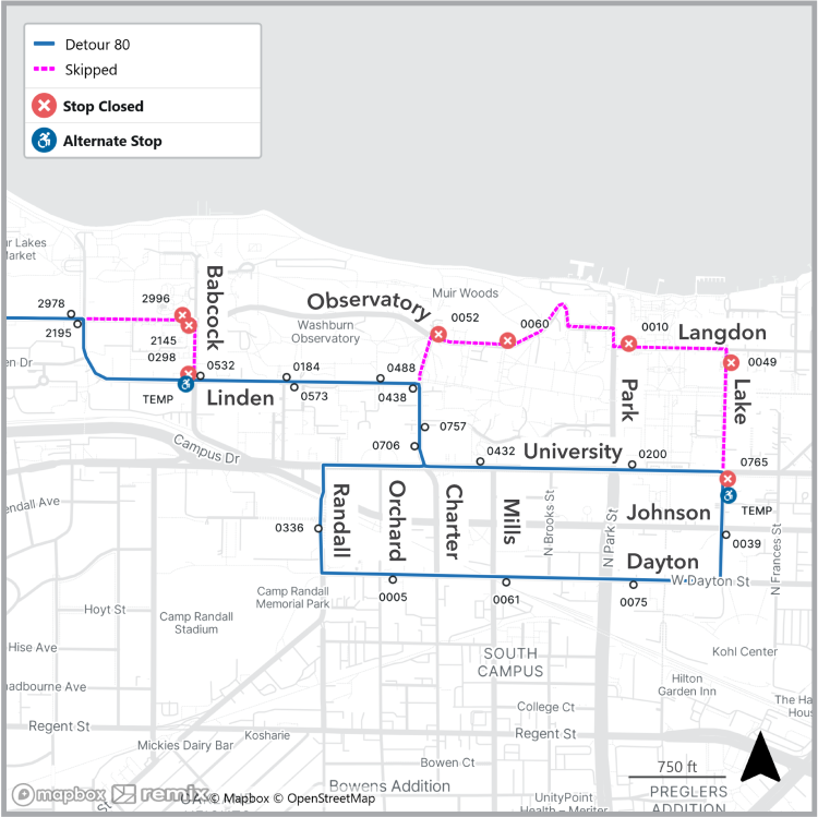 langdon and observatory streets closed