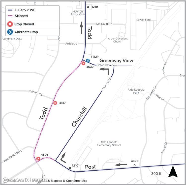 Todd and Post road closures