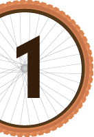 cartoon wheel with #1 inside