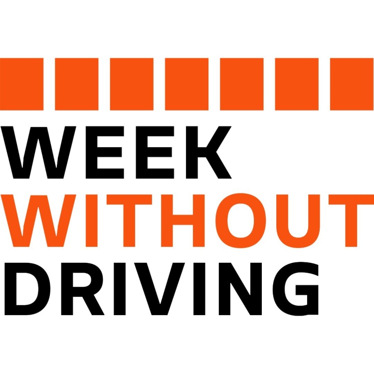 Week Without Driving logo with seven orange squares above the text.