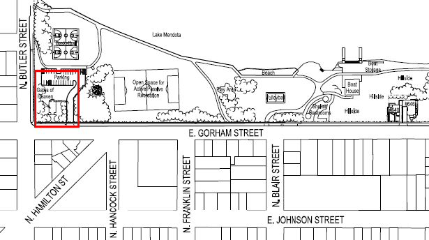 Gates of Heaven in James Madison Park locator map. 