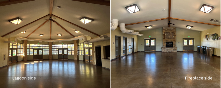 Interior of John Wall Family Pavilion in Tenney Park