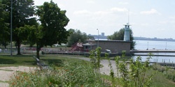 Tenney lock and dam from Filene Park.