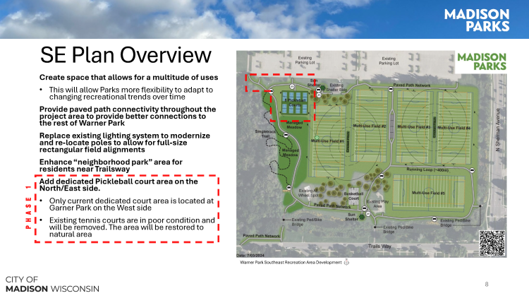 An image of the Warner Park Southeast Recreation Area Plan Phase 1