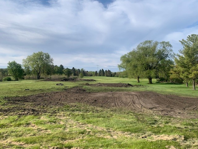 New tee boxes being constructed on hole #11 at Yahara Hills Golf Course