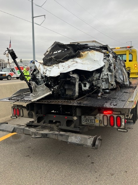 Car caught on fire during crash on Beltline.