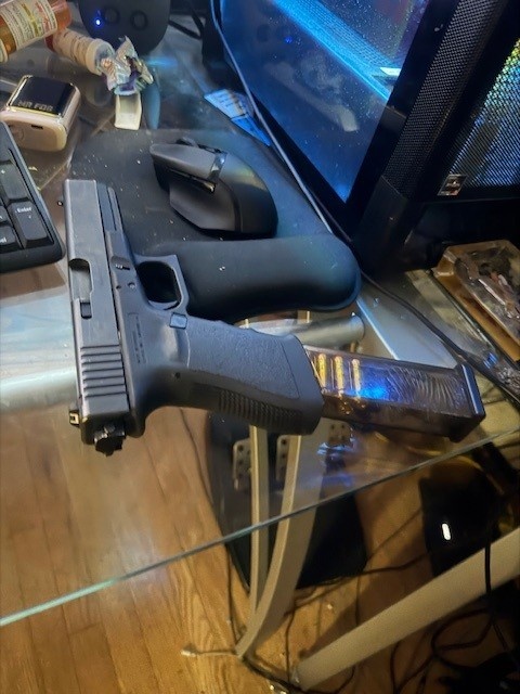 Firearm recovered in a search warrant.